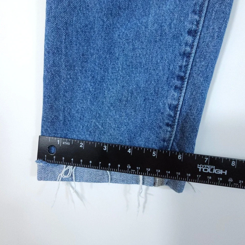 Lucky Brand Drew Mom Jeans Womens 6/28 Blue Vintage High Rise Raw Hem Straight - Picture 12 of 12